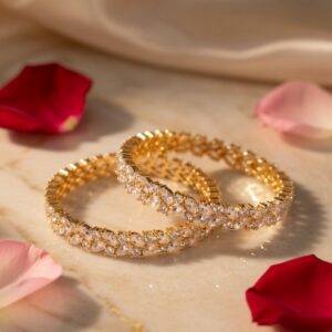 The Marquise Radiance Gold Bangle Duo-Gold Finish