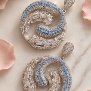 Firoza-Blush Pink Glamour Spiral Earrings