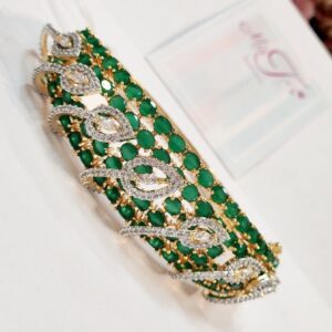 Styleon Emerald Green Golden Finish Bracelet
