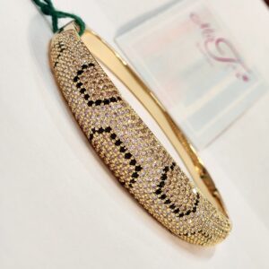 Silken Aura Nano setting Black Champagne Bracelet  - Gold Finish