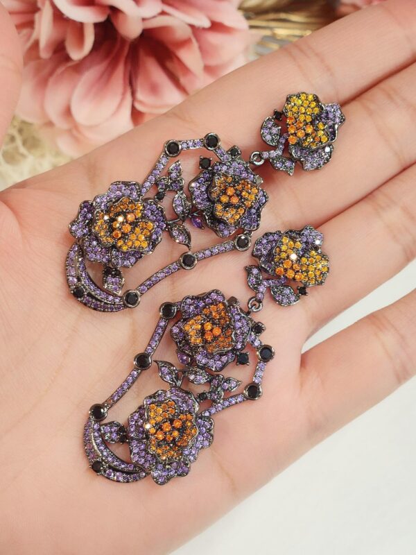 Lilac-Rust Bloom Special Earrings