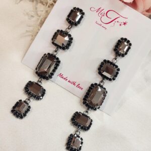 Metallic Grey-Black Earrings