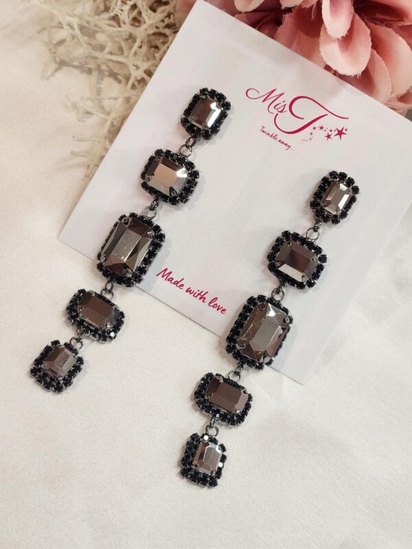 Metallic Grey-Black Earrings