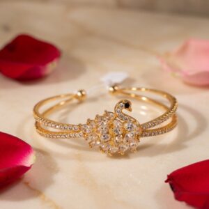 Peacock Design Zircon Bracelet Gold Plated