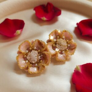 Pearl Finish Subtle Bloom Studs