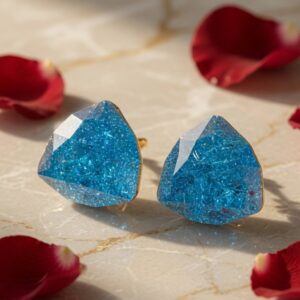 Imperial Dream Aqua Doublet Trillion Cut Studs