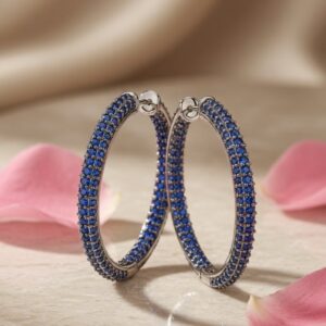Noble Grace Sapphire Blue Hoops