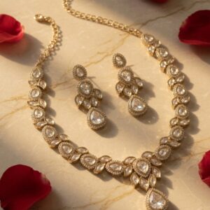 Moissanite Meher Antique Finish Choker Set