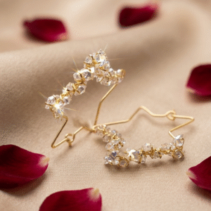 Stella Raw Quartz Astraea Cluster Star Hoops-Gold Finish