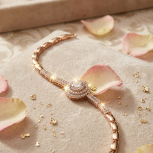 Sienna Radiant Round-Cut Centerpiece Medallion Tennis Bracelet-Gold Finish