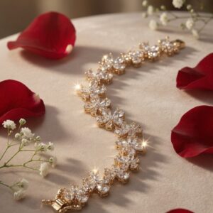 The Fioré Luminary Anastasia Gilded Cluster Tennis Bracelet-Gold Finish