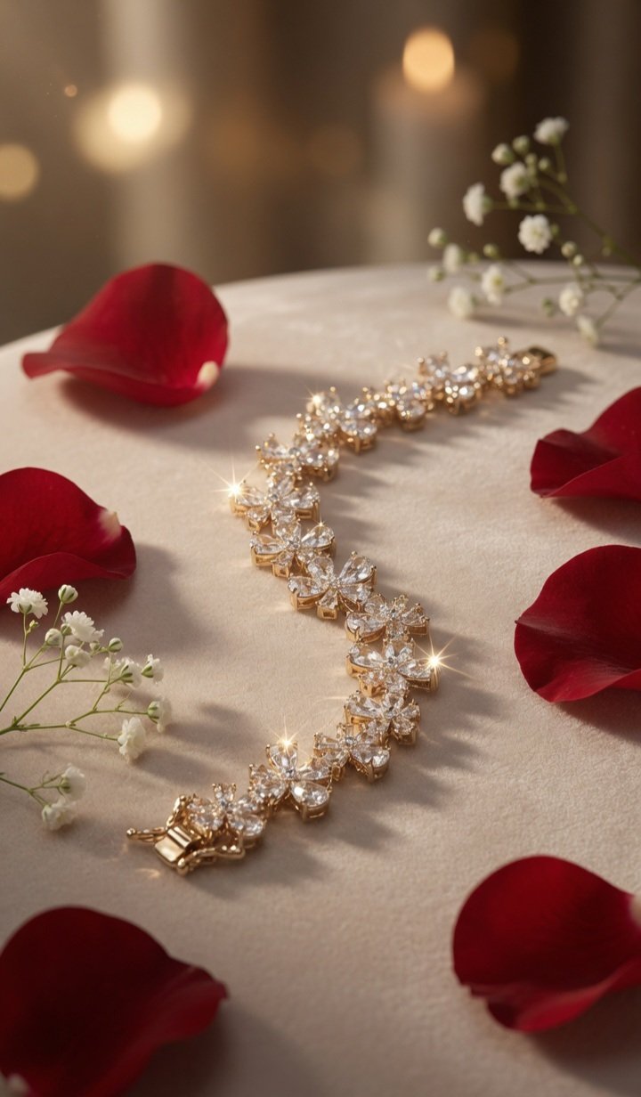 The Fioré Luminary Anastasia Gilded Cluster Tennis Bracelet-Gold Finish