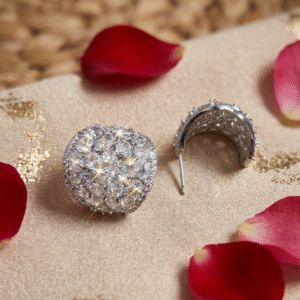 The Stella Cluster Lumina Dome Studs-Platinum Finish
