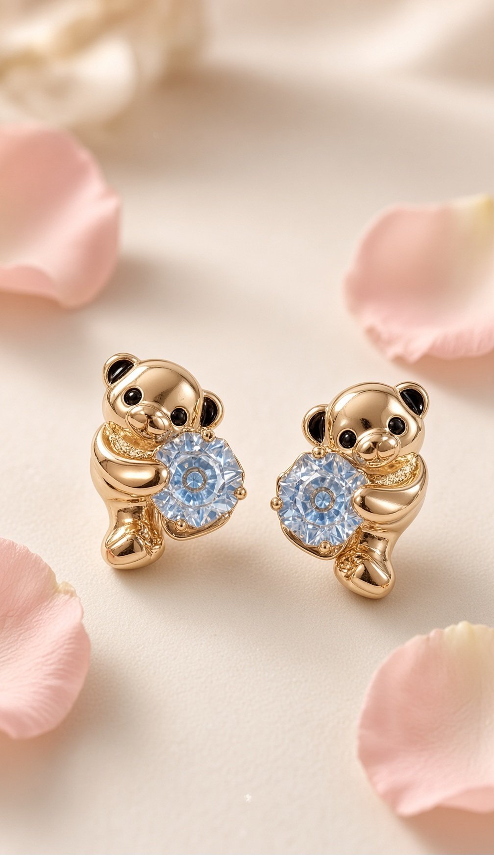 Teddy Holding Gem Studs