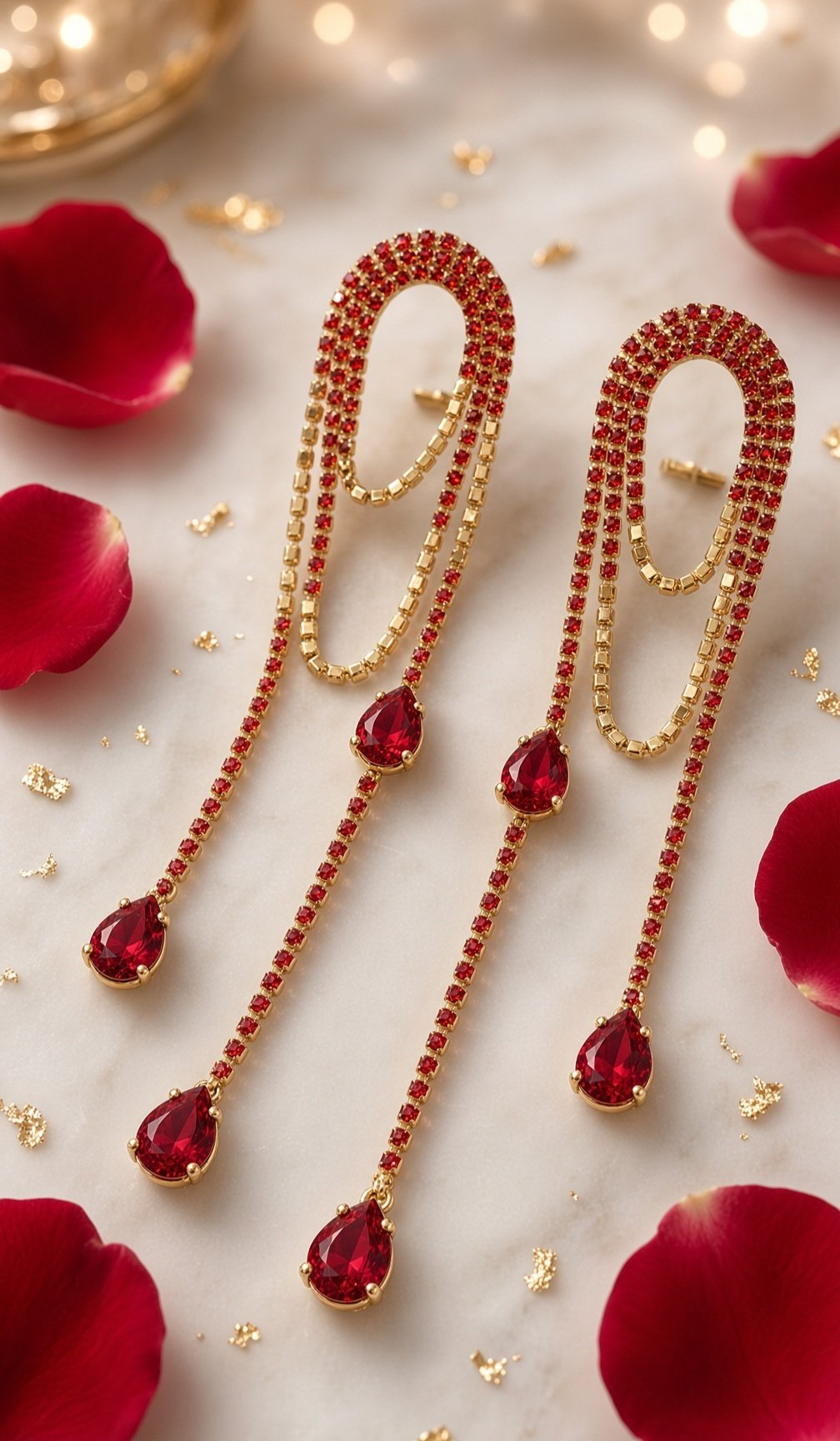 Wine Red Light Weight Tassel Earrings