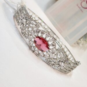 I ate Opulence Wine Red Bracelet- Platinum Finish