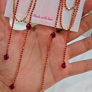 Wine Red Light Weight Tassel Earrings