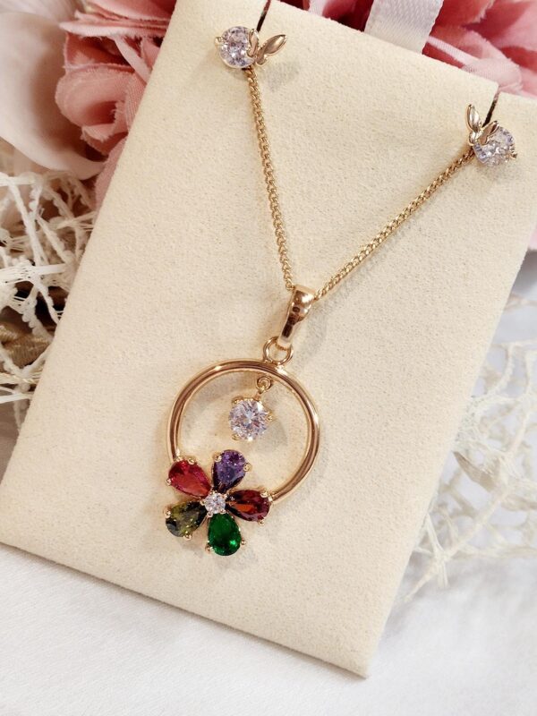 Multi Colour Flower Sphere Pendant Set