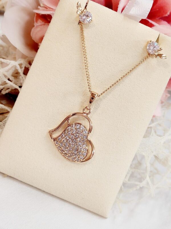 Nano Setting Heart Pendant Set