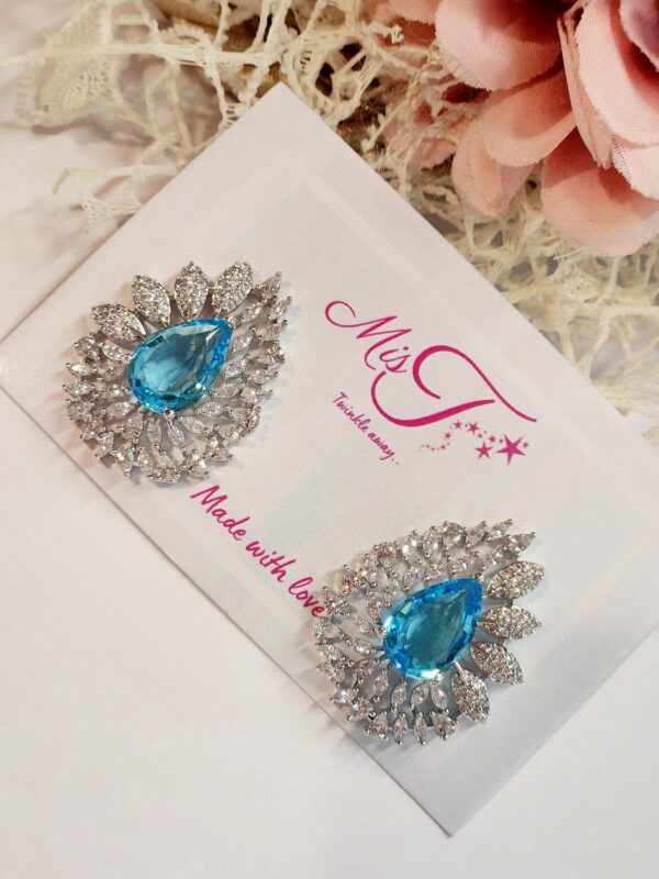 Aqua Blue Betel Flare Studs