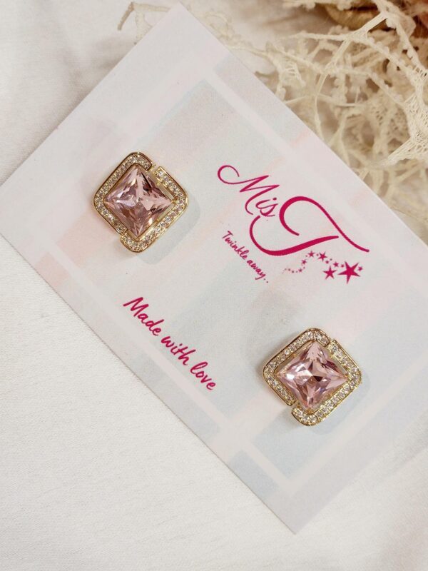 Blush Pink Square Studs