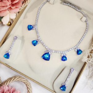 Trillion Cut Shaded Ocean Blue Neckpiece
