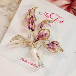 Purple Pink Wild Flower Broach
