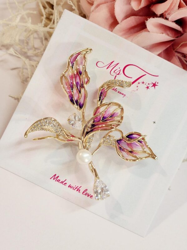 Purple Pink Wild Flower Brooch