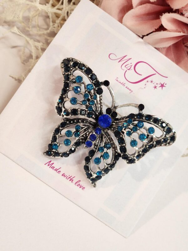 Shaded Blue Butterfly Brooch