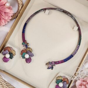 Multi Colour Contemporary Hasli Choker Set
