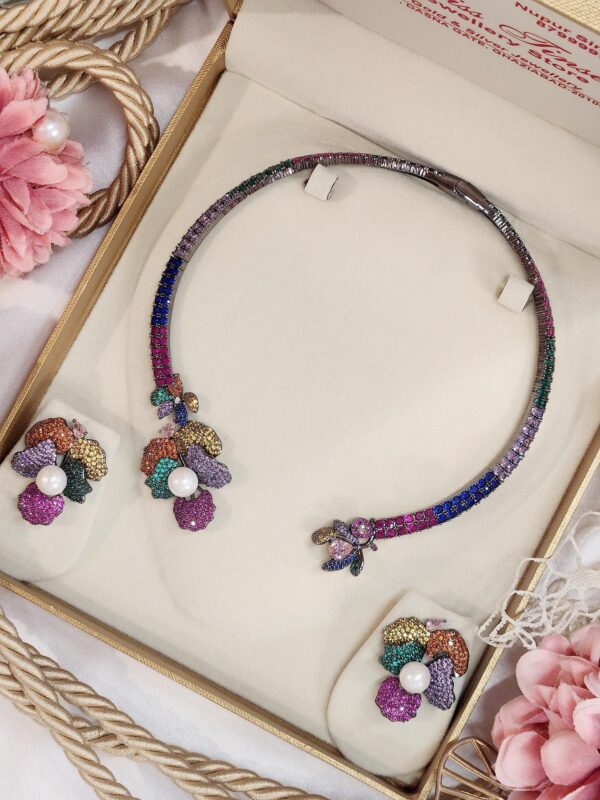Multi Colour Contemporary Hasli Choker Set