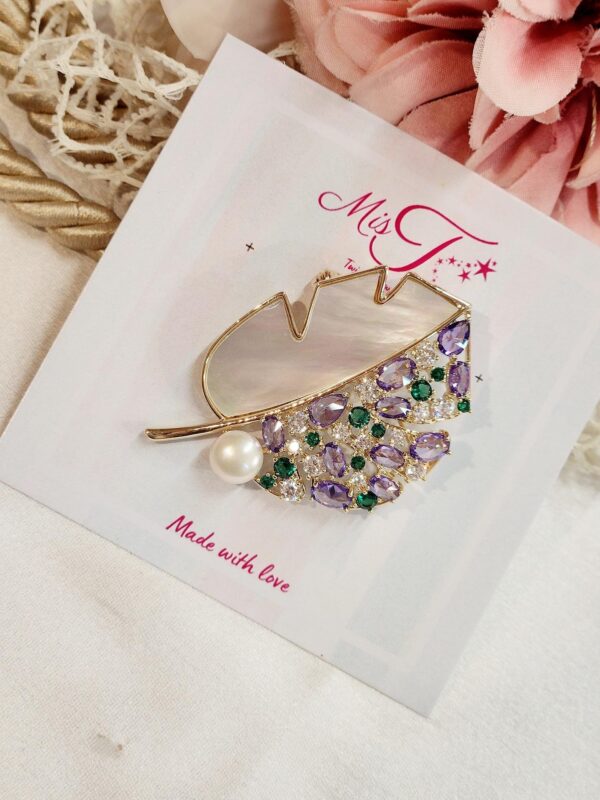Lilac & Pearl Brooch
