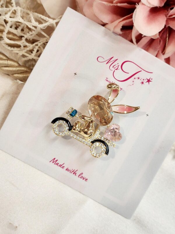 Rabbit Cart Brooch