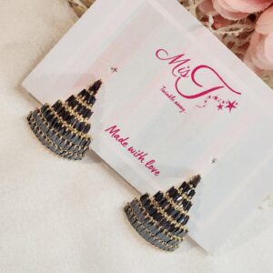 Black Baguette Semi Hoops
