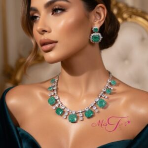 Obsessed Luxe Emerald Doublet zirconia Choker Necklace