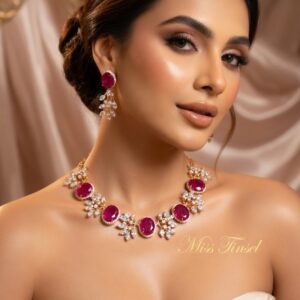 Rubies Illusion Setting Choker Set