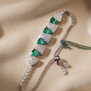 Emerald Green Trillion Dori Tennis Bracelet