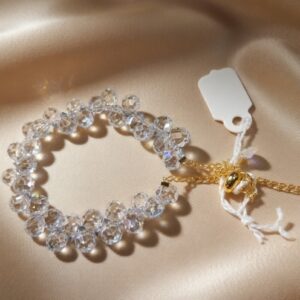 Crystal White Aurora Glow Dori Bracelet - Adjustable To Any Size