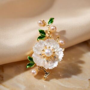 MOP Pearl Flowers Bunch Brooch