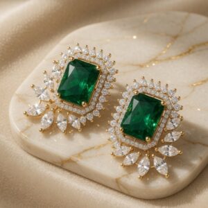 Emerald Green Sparkle Studs