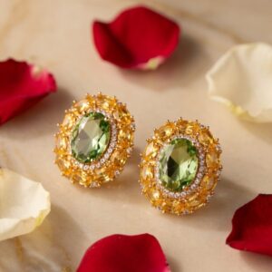 Blossom Bella Topaz And Peridot Studs