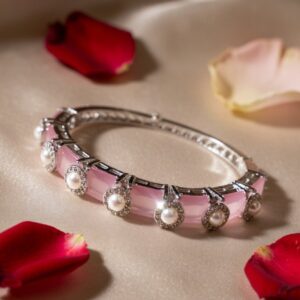 Classic Aura Blush Pink Platinum Finish Bracelet