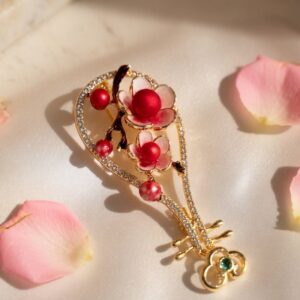 Japanese Biwa Style Brooch