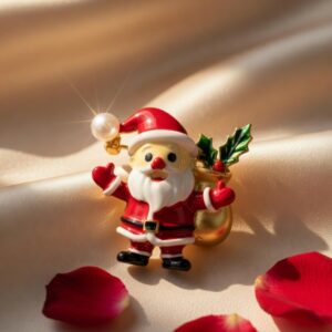 Holiday Santa Gift Brooch