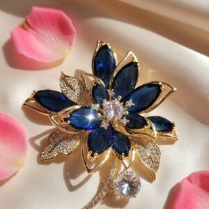 Foral Fantasy Sapphire Blue Brooch