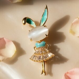 Graceful Doll CZ Brooch