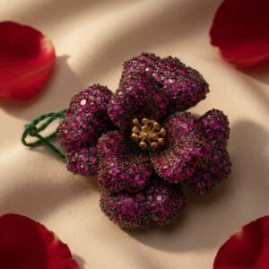 Floral Grace Royal Ruby Unisex Brooch