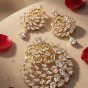 Eternal Blossom Elegant White Pendant Set