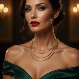 Celestia Triple Layer Gold Necklace-Gold Finish