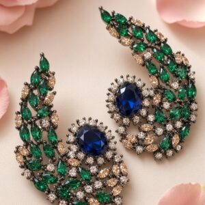 Emerald Orbit swirl Stud Earrings
